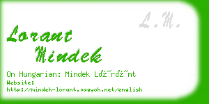 lorant mindek business card